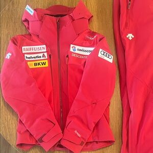 Descente SwissSki Professional Red Ski Jacket and Pants
